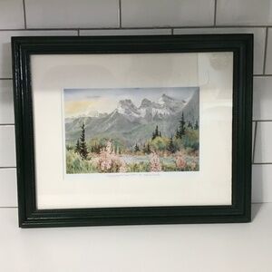 Marilyn Kinsella Framed Art Print ‘Fireweed & the Three Sisters‘ Signed